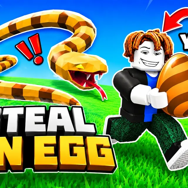Small runner carrying an egg away from a large angry chicken in a 3D yard